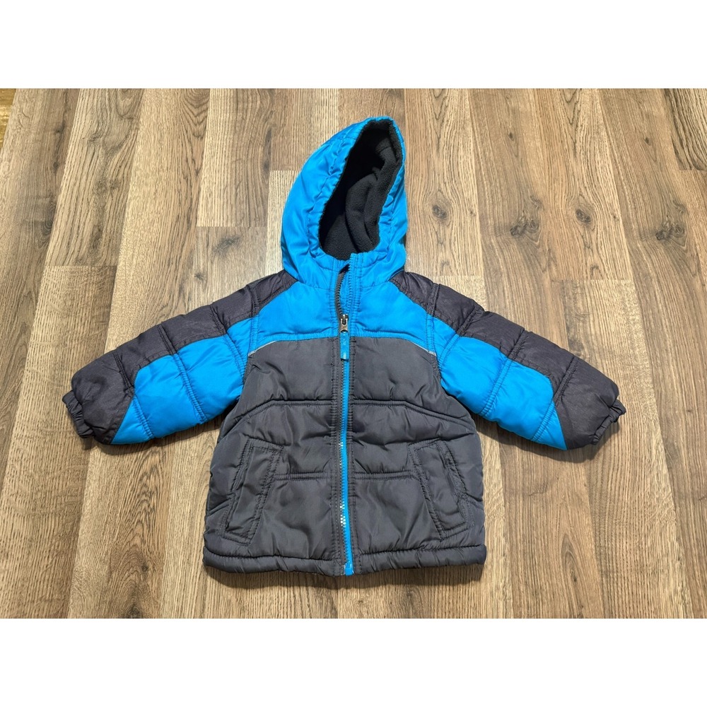 Peanut & Ollie Jacket Toddler Boys Size 18M Blue Gray Winter Full Zip Winter
